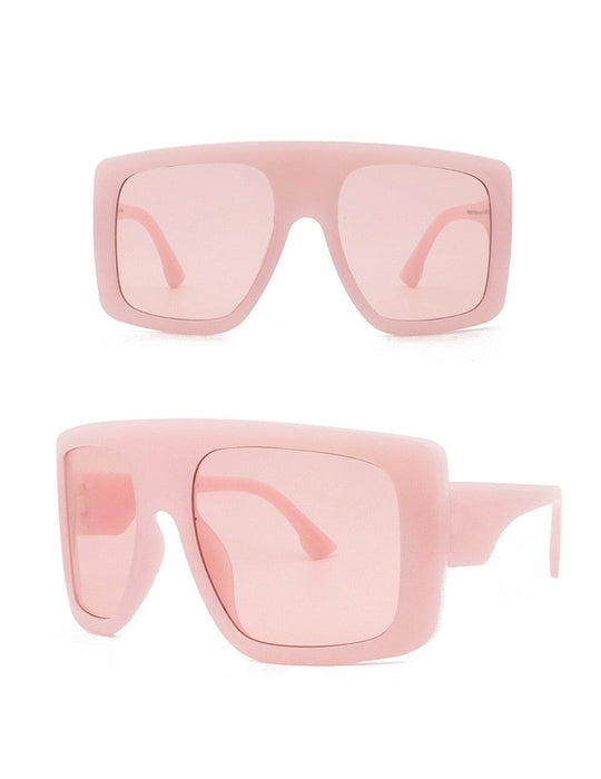 Women's Large Shield 'Celebrity' Square Sunglasses