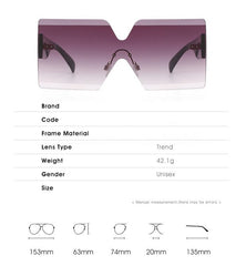 Women's Rimless 'See Through' Browline Sunglasses