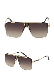 Men's Oversized Square 'Road House' Metal Sunglasses