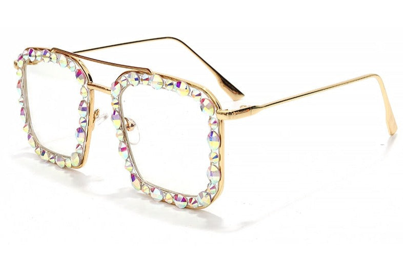 Women's Oversized Square 'Thalia' Metal Sunglasses