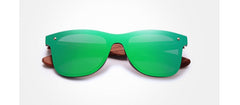 Unisex Vintage Square 'Beach Animal' Wooden Sunglasses