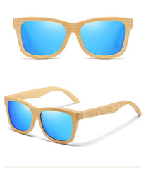 Men's Natural Wooden Bamboo 'Higher' Oval Sunglasses