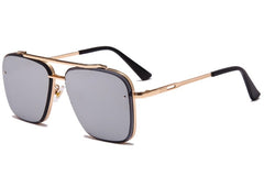 Men's Oversized Square 'Mr. Bachelor' Metal Sunglasses