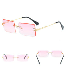 Women's Rectangular 'Pajama' Metal Sunglasses