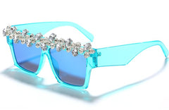 Women's Oversized Square 'La Diva' Plastic Sunglasses