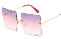 Women's Oversized Square 'Geisha' Plastic Sunglasses