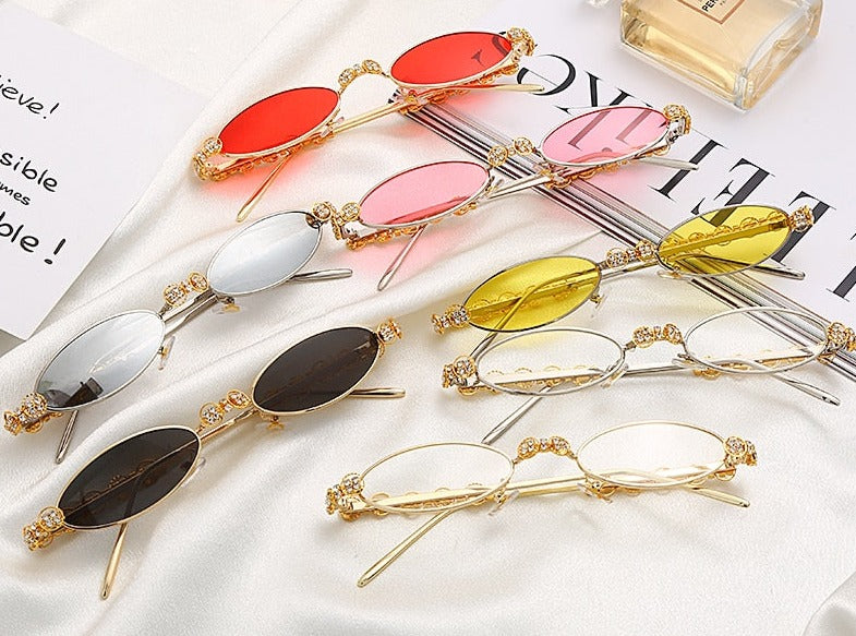 Women's Small Oval 'Bruise' Metal Sunglasses