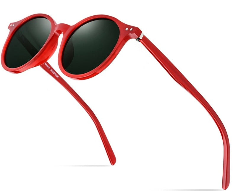 Women's Polarized Round 'Yakob' Plastic Sunglasses