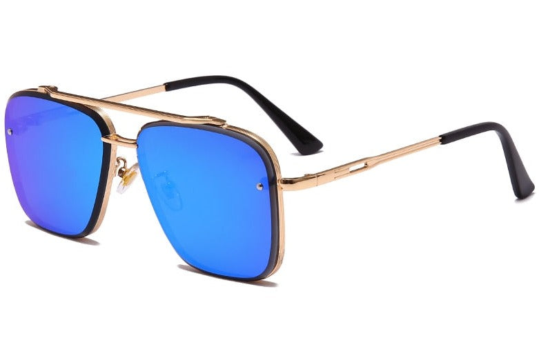 Men's Oversized Square 'Mr. Bachelor' Metal Sunglasses