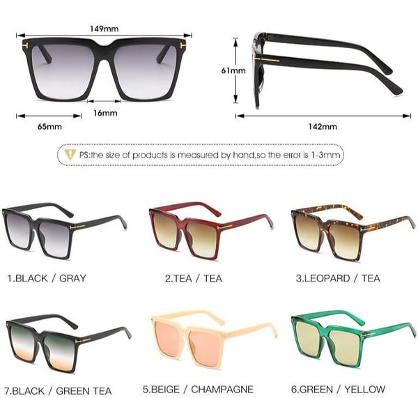 Women's Oversized Square 'Silky' Plastic Sunglasses