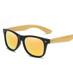 Men's Polarized Square 'Stream' Wooden Sunglasses