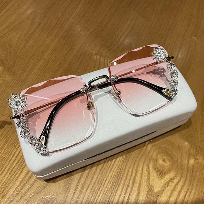 Women's Square 'Floral Eye Wear' Metal Sunglasses