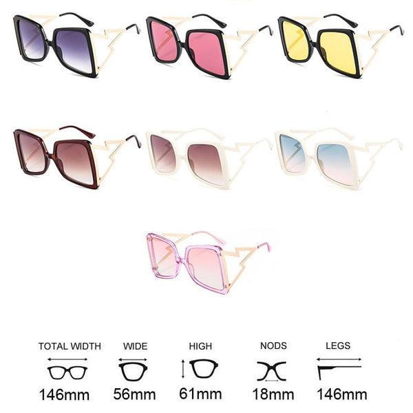 Women's Bow Shape 'Area 51' Square Sunglasses