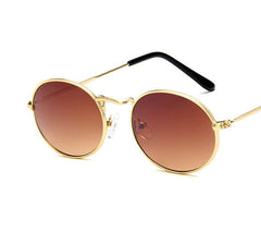 Women's Retro Oval "Diner Vibes" Metal Sunglasses