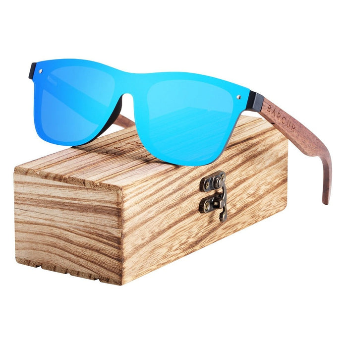 Men's Square 'Kenneth' Wooden Sunglasses