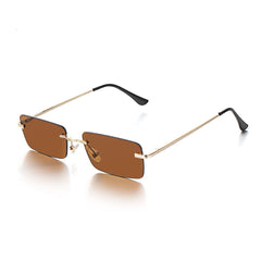 Women's Rimless Small Rectangle 'Diner Dash' Metal Sunglasses