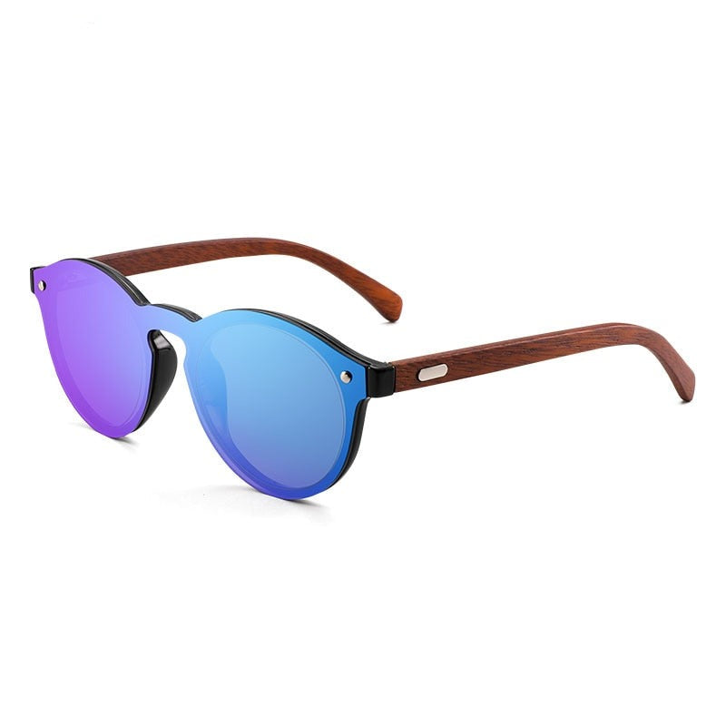 Men's Vintage Round 'Roofer'  Wooden Sunglasses