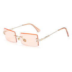 Women's Rimless Small Rectangle 'Diner Dash' Metal Sunglasses