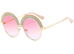 Women's Oversized Round  'Studio 54' Metal Sunglasses