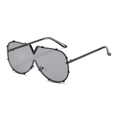 Women's Vintage Oversized 'Glam Team' Oval Sunglasses