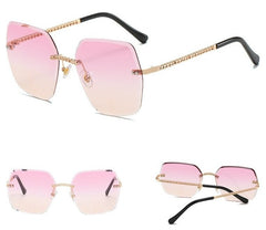 Women's Square 'Sexy Pith' Metal Sunglasses