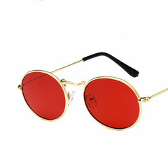 Women's Retro Oval "Diner Vibes" Metal Sunglasses