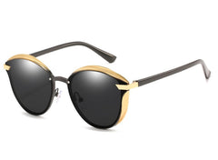 Women's Cat Eye Polarized 'Goldie Eye ' Metal Sunglasses