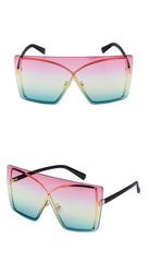 Women's Oversized Square 'Fancy Pants' Metal Sunglasses