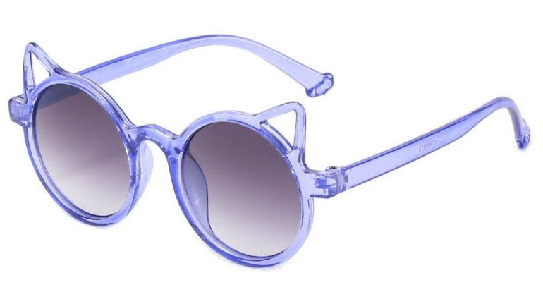 Kid's Girls Round 'White Cat' Plastic Sunglasses