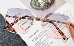 Women's Square 'Sexy Pith' Metal Sunglasses