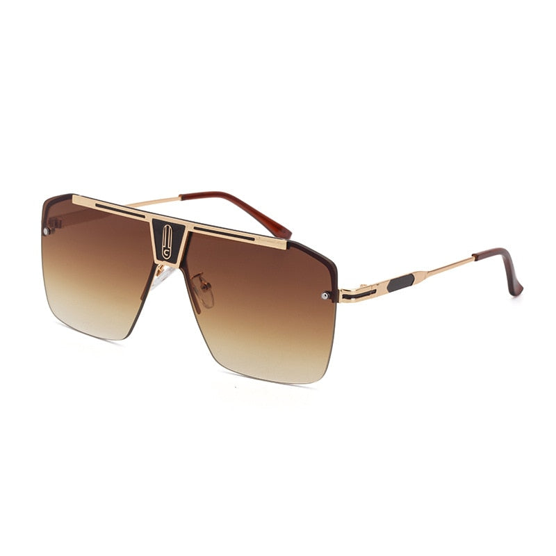 Men's Oversized Square 'Road House' Metal Sunglasses