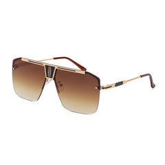 Men's Oversized Square 'Road House' Metal Sunglasses