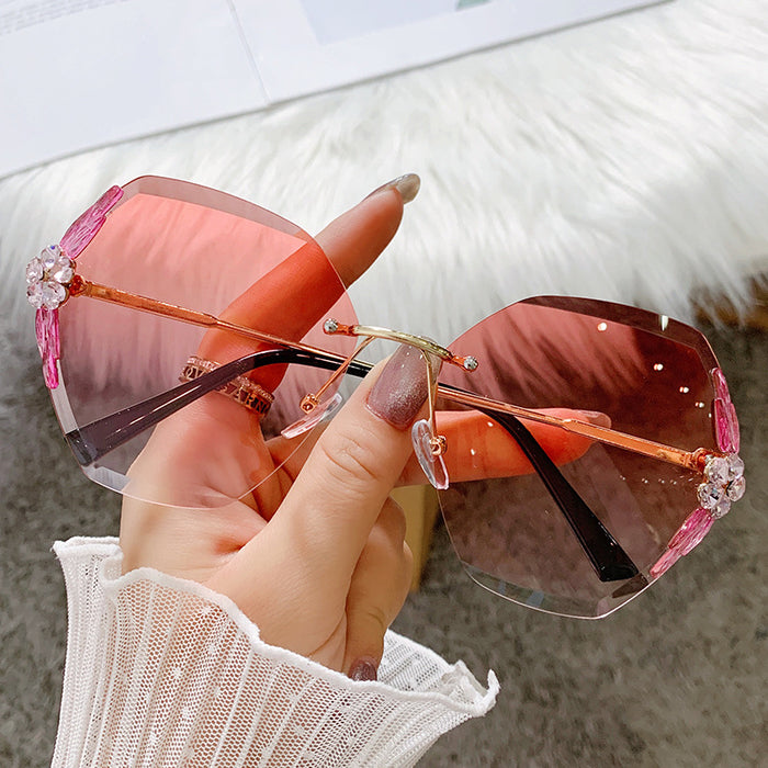 Women's Vintage Rimless Rhinestone 'Magic Spells' Sunglasses