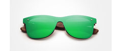 Men's Polarized 'Wallnut' Wood Mirror Sunglasses