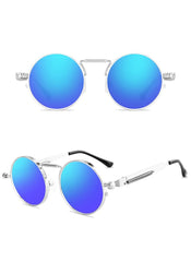 Unisex Round Vintage' Vent' Alloy  Sunglasses