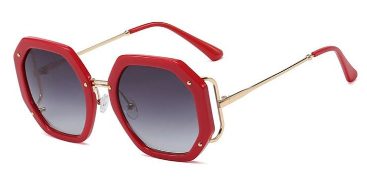 Women's Oversized Hexagone 'Skinner' Plastic Sunglasses