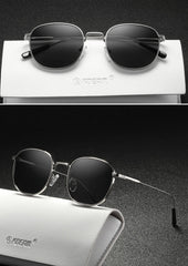 Women's Retro Round 'Darkest' Metal Sunglasses