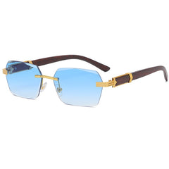 Men's Classic Round 'Peaky' Metal Wood Sunglasses