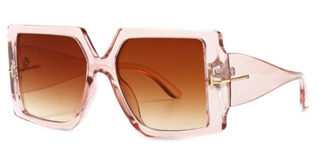 Women's Oversized Square 'Grainne' Plastic Sunglasses