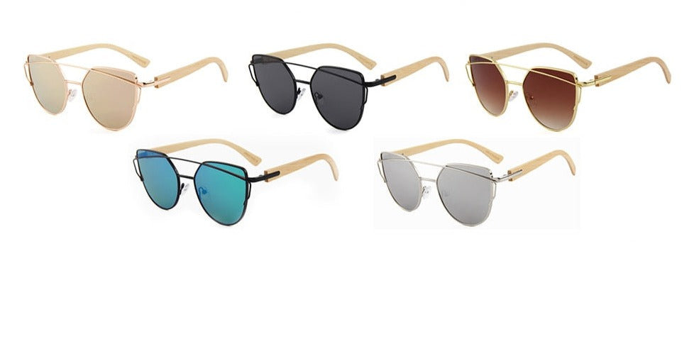 Women's Cat Eye 'Charmee' Wooden Sunglasses