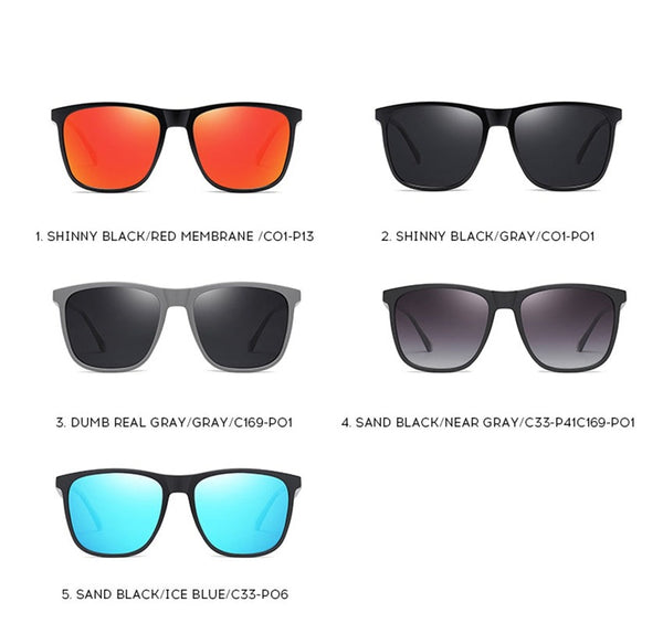 Men's Square 'Infrared' Plastic Sunglasses