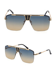 Men's Oversized Square 'Road House' Metal Sunglasses