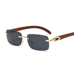 Women's Rimless 'Emsi' Wooden Sunglasses