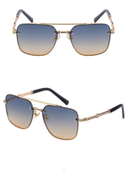 Men's Square Gradient 'Aegis Mirror' Metal  Sunglasses