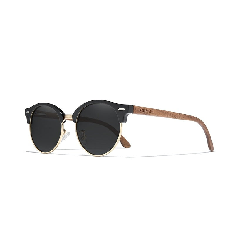 Women's Round 'Kacy' Wooden Sunglasses