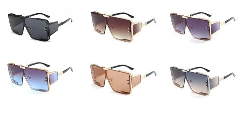 Women's Oversized Luxury Square 'Sweet Winter' Metal Sunglasses