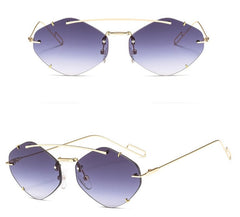 Women's Rimless Polygon 'Lady Lila ' Metal Sunglasses