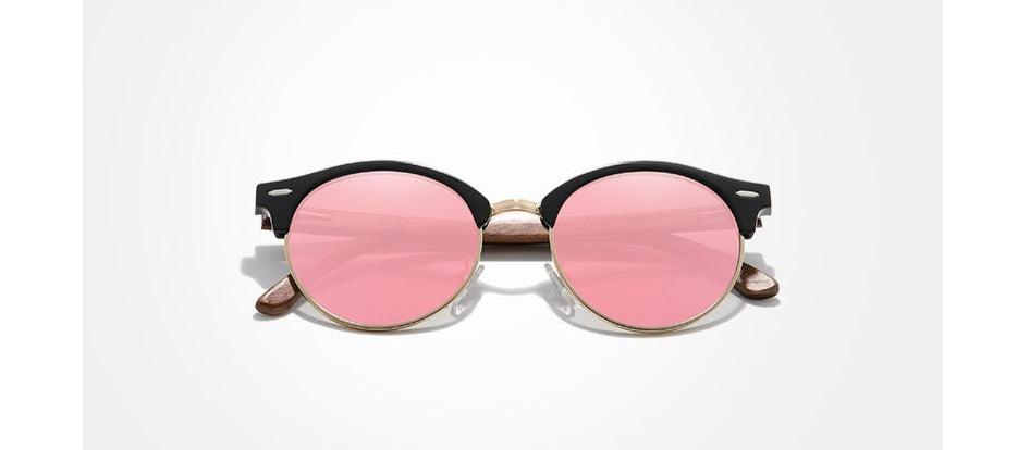 Unisex Round 'Forest' Wooden Sunglasses