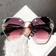 Women's Vintage Rimless Rhinestone 'Magic Spells' Sunglasses