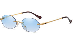 Women's Rimless Oval 'Visenza' Metal Sunglasses